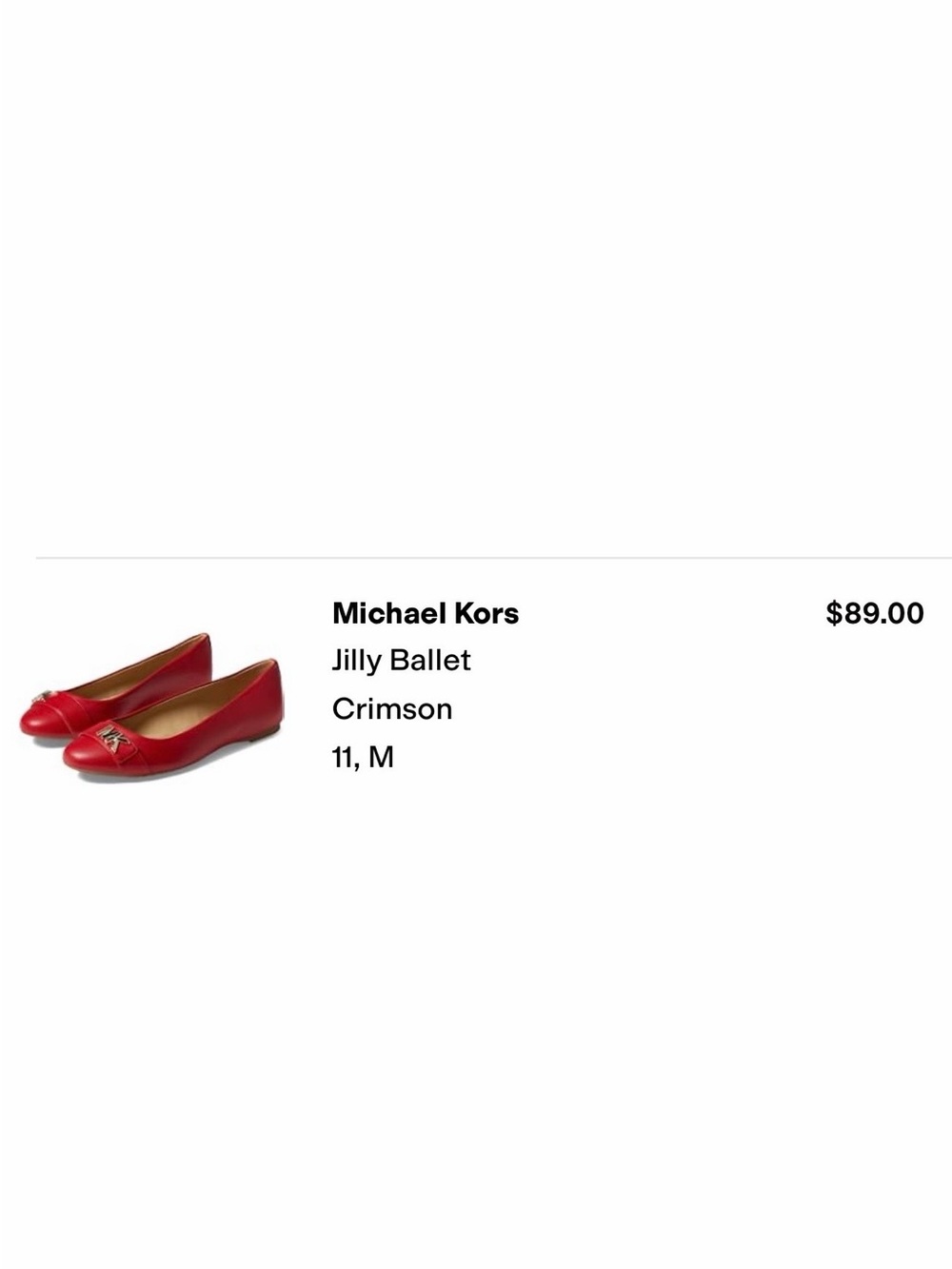 Michael Kors Jilly Ballet Flats Crimson Red Size 11 New Without Box